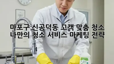 마포구 신공덕동 고객 맞춤 청소: 나만의 청소 서비스 마케팅 전략